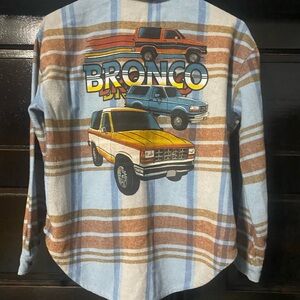 Women’s Blue Plaid Ford Bronco Sweater